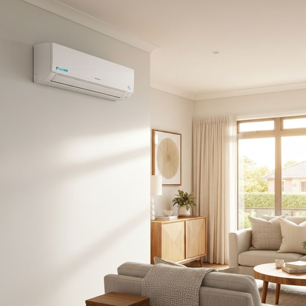 Split system air conditioner installed in a Perth home